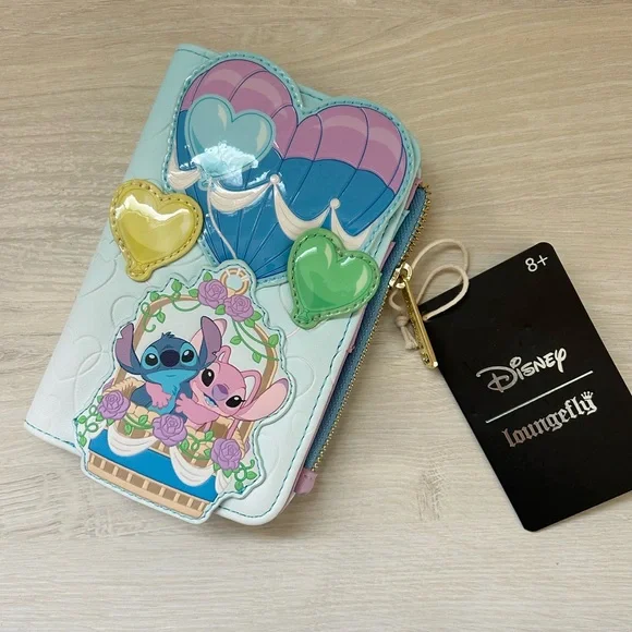 Loungefly Disney Lilo & Stitch Angel & Stitch Hot Air Balloon Wallet NEW - Picture 2 of 4